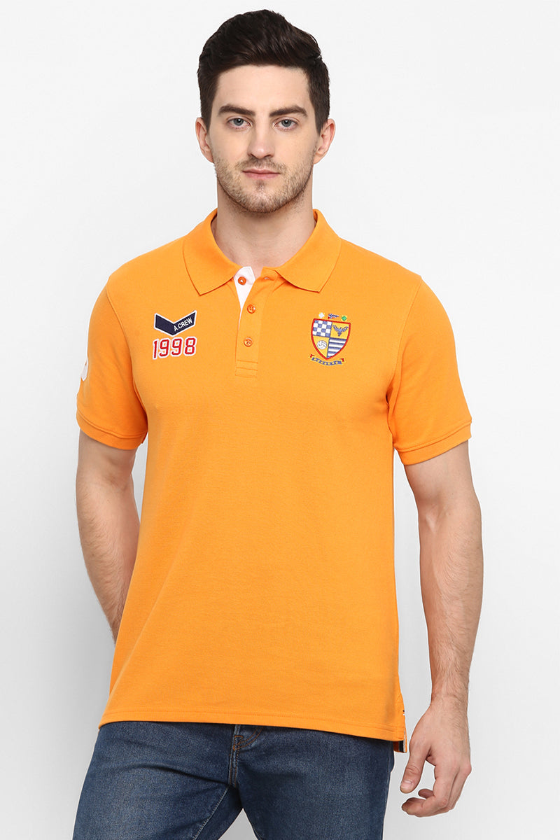 Orange color polo outlet t shirt