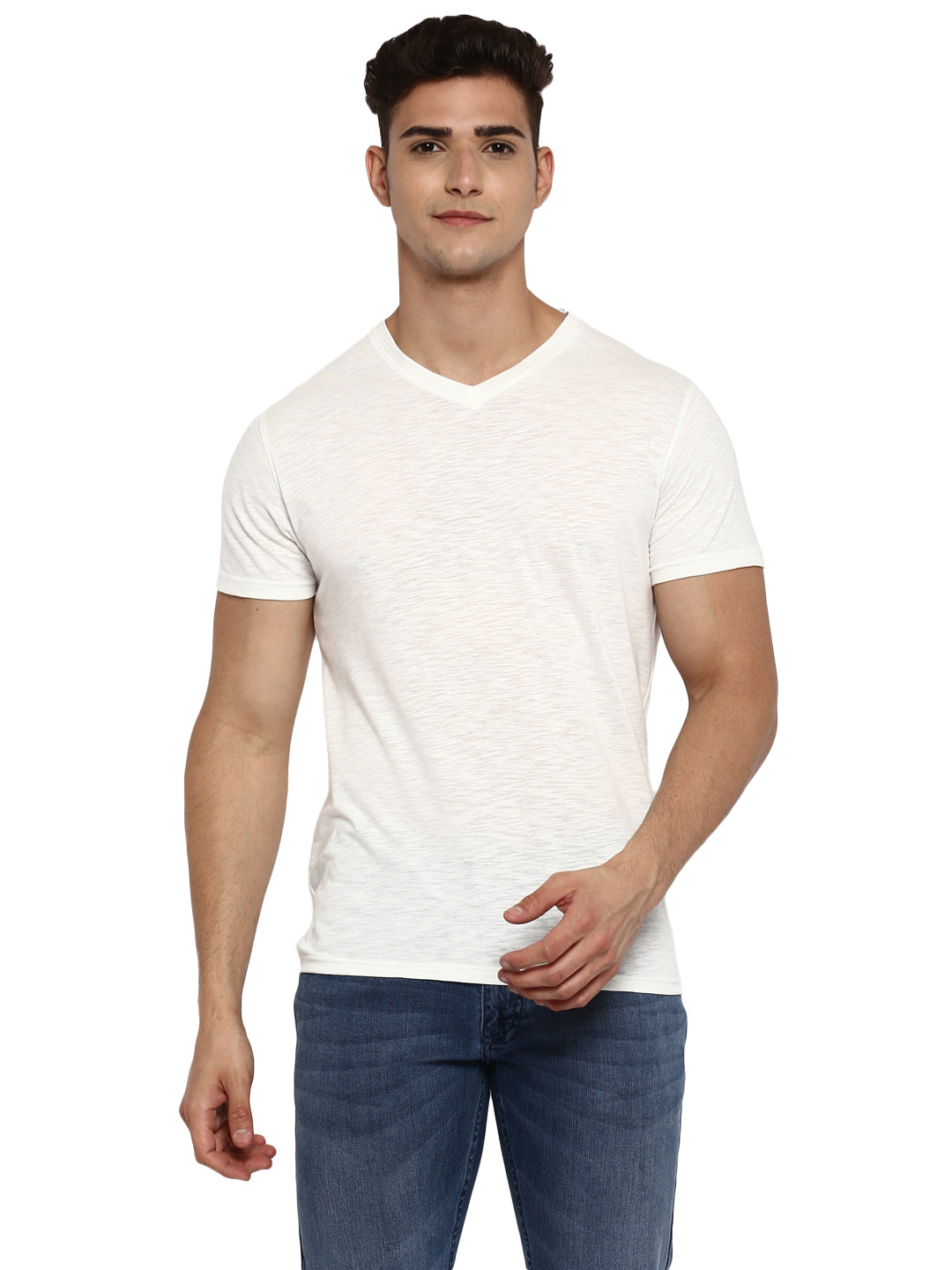 Mens 100 cotton v neck t shirts hotsell