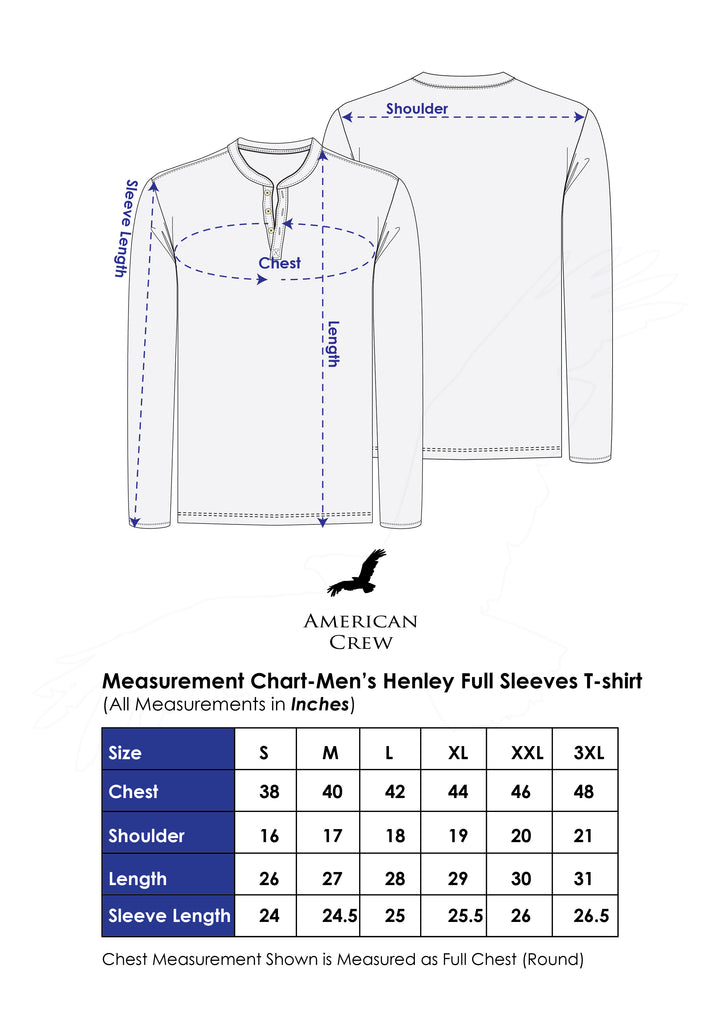 Men's Henley Full Sleeves T-Shirt - Navy Blue