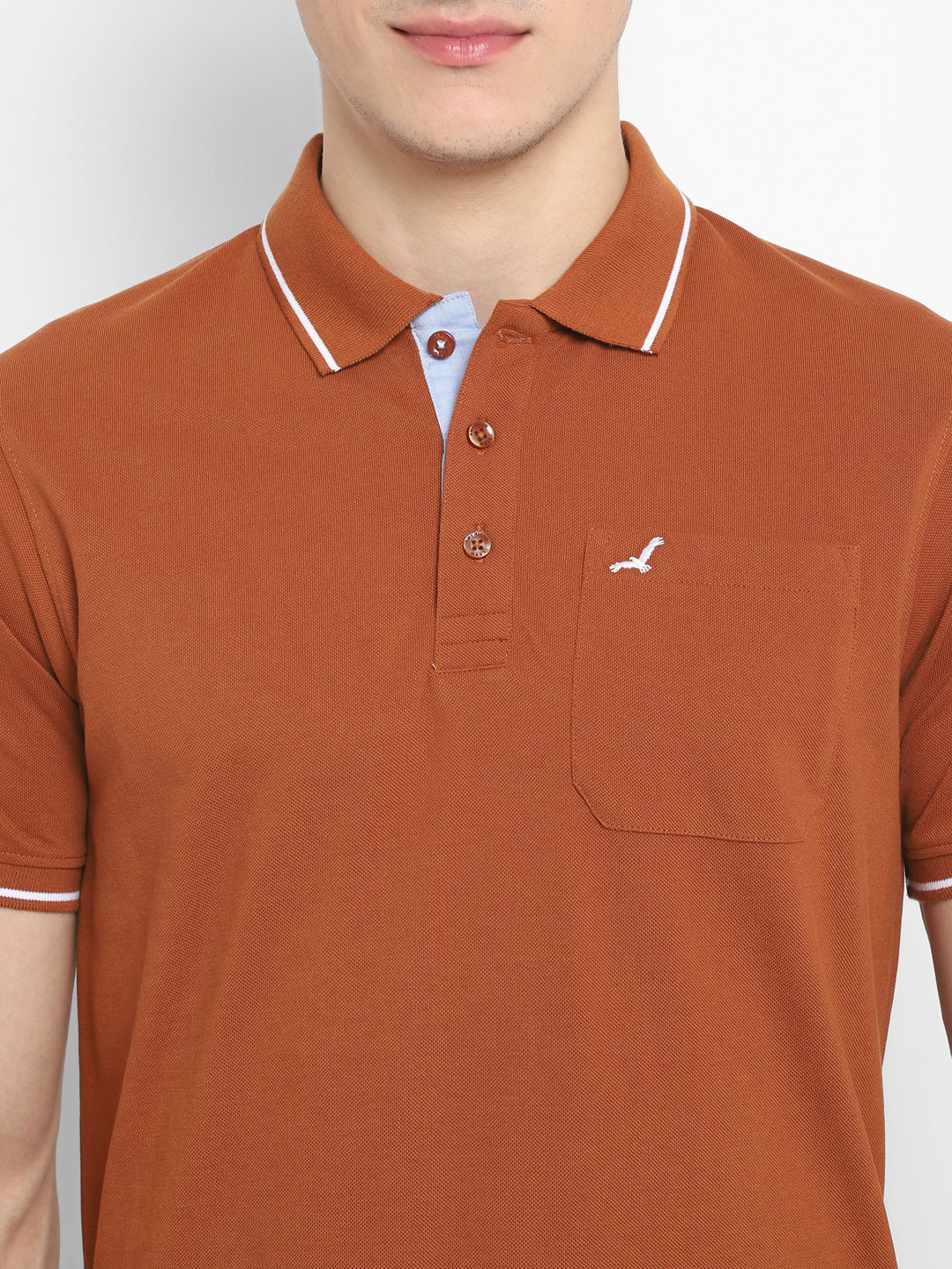 Polo Collar T-Shirt for Men with Pocket - Caramel Café