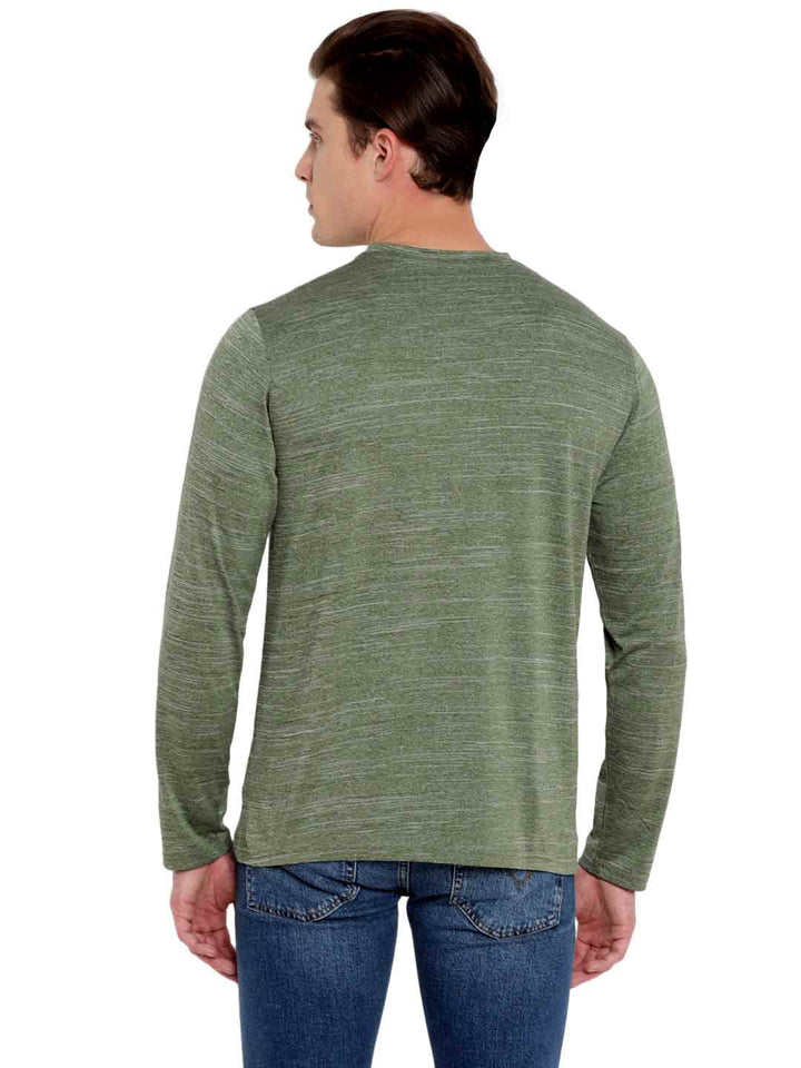 Men's Kooltex Round Neck Full Sleeves T-Shirt - Lightweight, Moisture-Wicking, Sweat Absorption, Casual and Active Wear - Sage Green