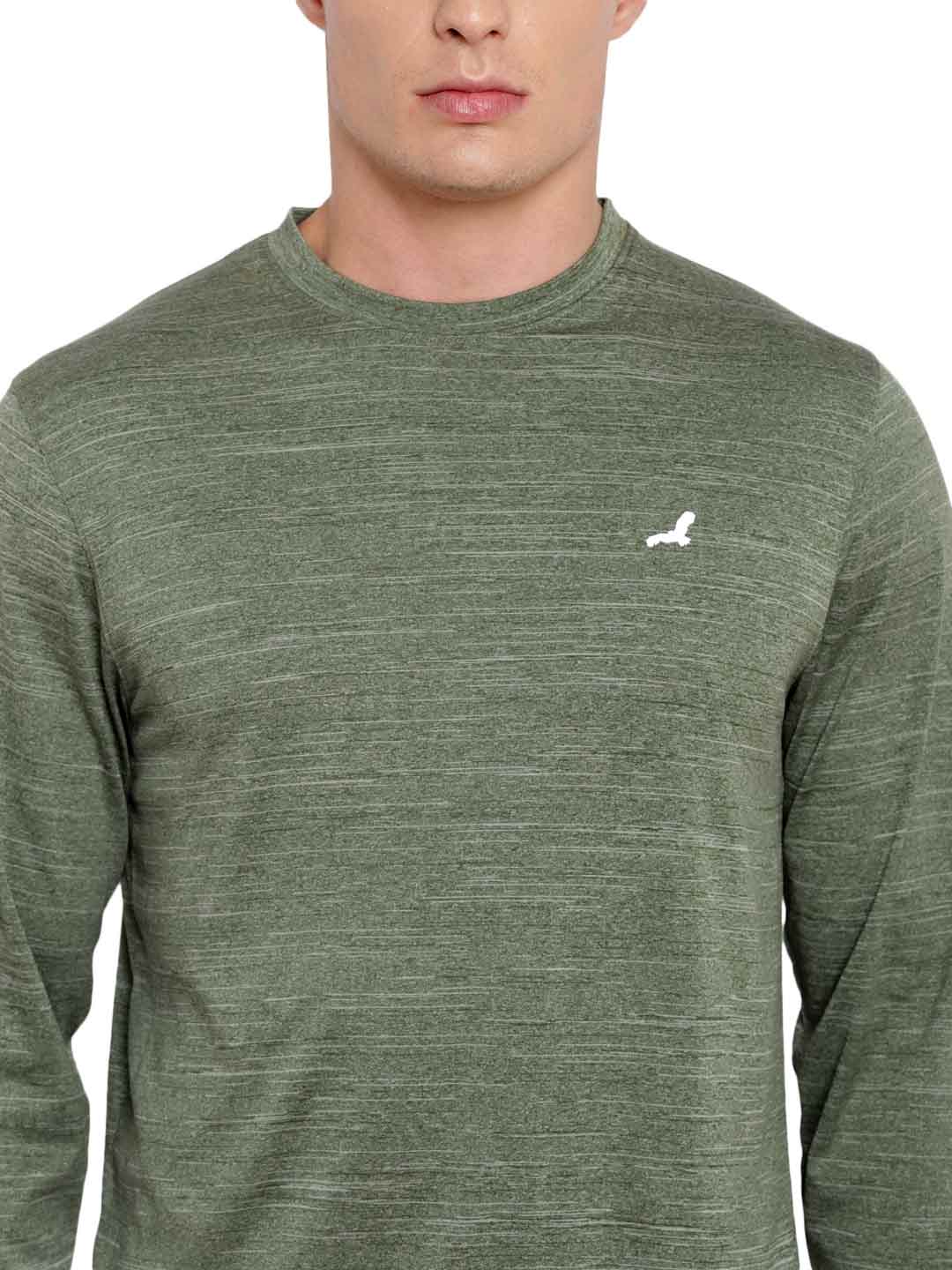 Men's Kooltex Round Neck Full Sleeves T-Shirt - Lightweight, Moisture-Wicking, Sweat Absorption, Casual and Active Wear - Sage Green