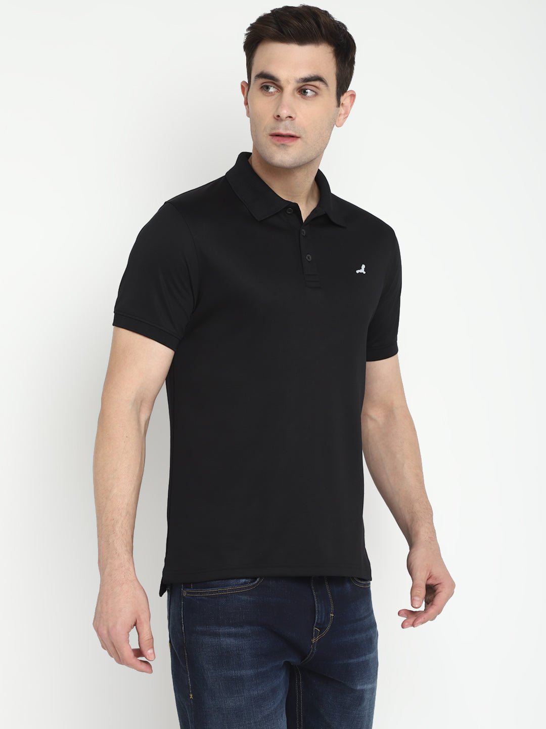 Polo Collar T-Shirt for Men - Black