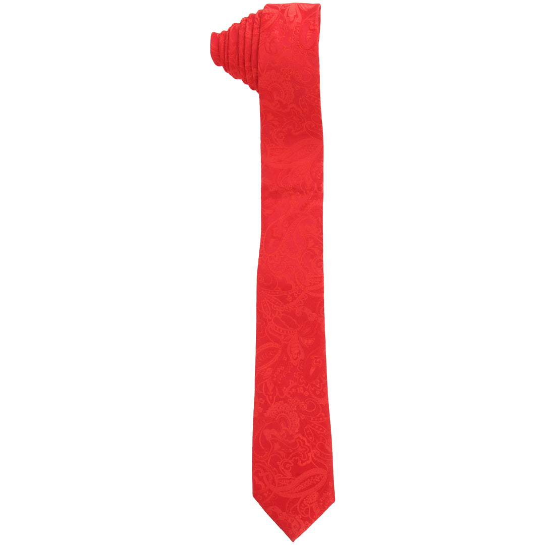 Men's Paisley Formal Necktie - Light Red