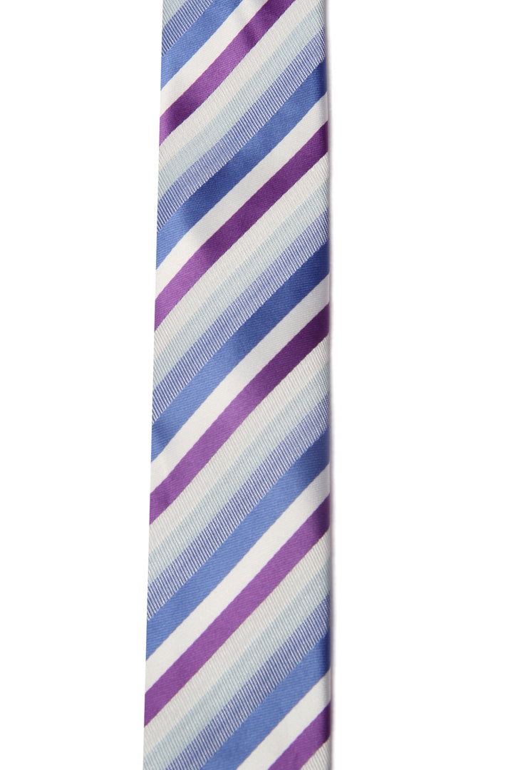 Men's Striped Formal Necktie - Blue & White