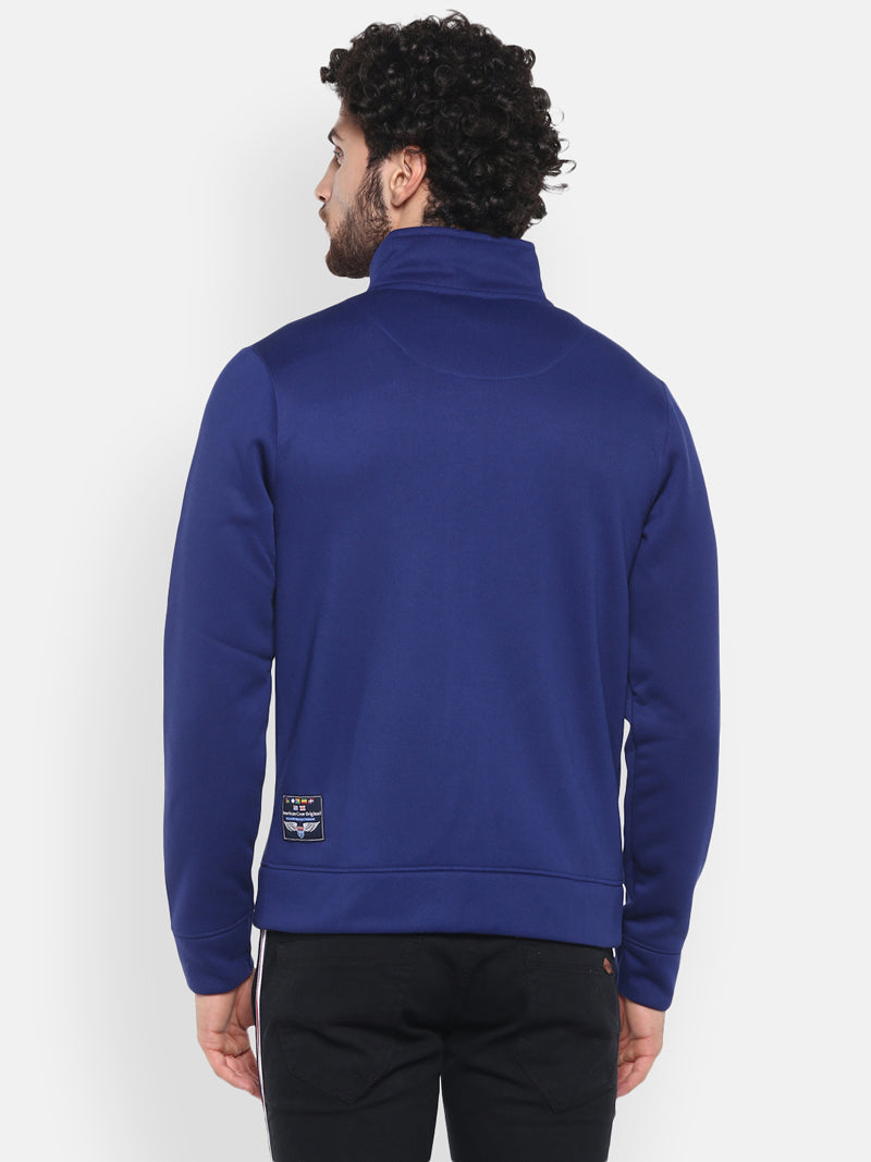 Men's Full Sleeves Bomber Winter Wear Jacket with YKK Zipper - Royal Blue