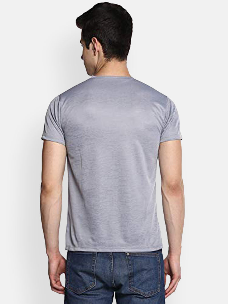 Men's V-Neck Sports T-Shirt - Grey