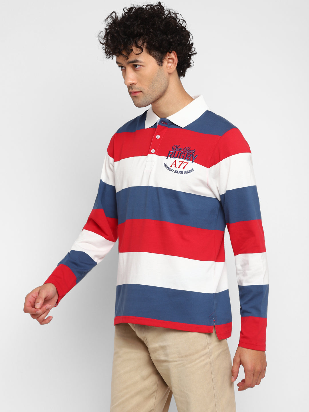 red and white striped long sleeve t shirt mens