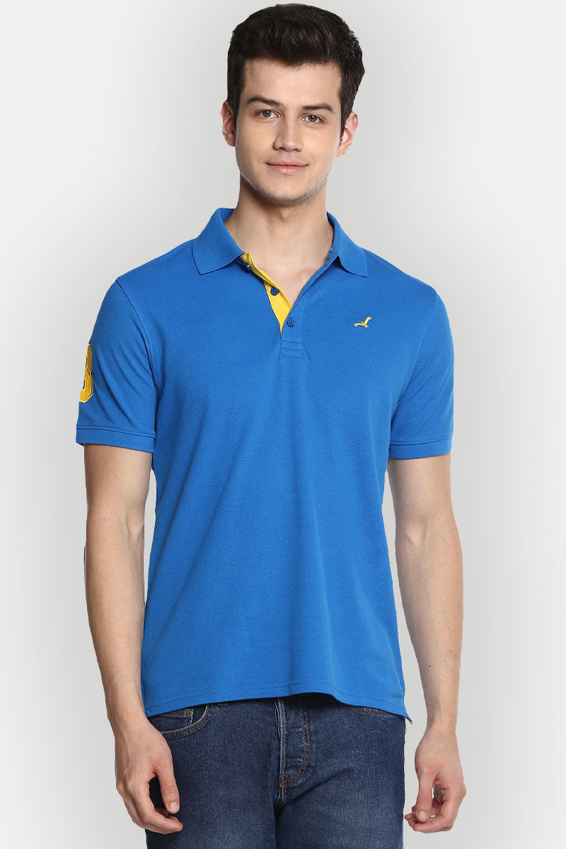 Men's Polo Collar T-Shirt - Royal Blue