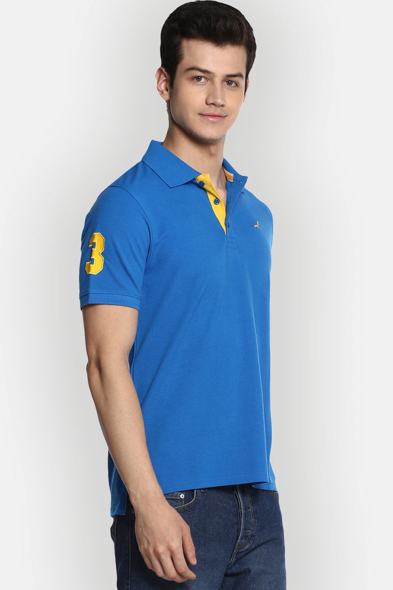 Men's Polo Collar T-Shirt - Royal Blue