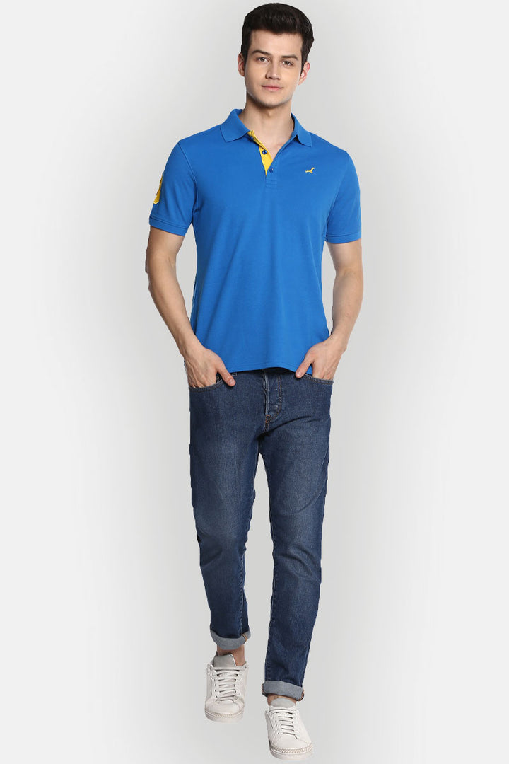 Men's Polo Collar T-Shirt - Royal Blue