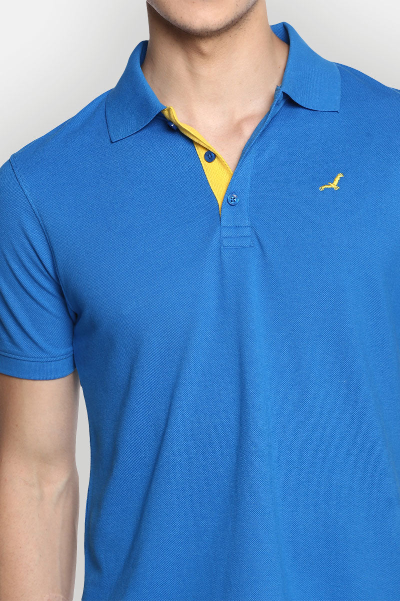 Men's Polo Collar T-Shirt - Royal Blue