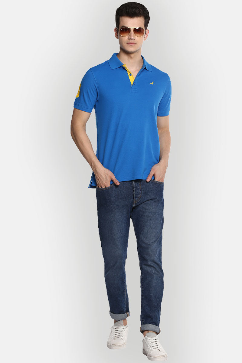 Men's Polo Collar T-Shirt - Royal Blue