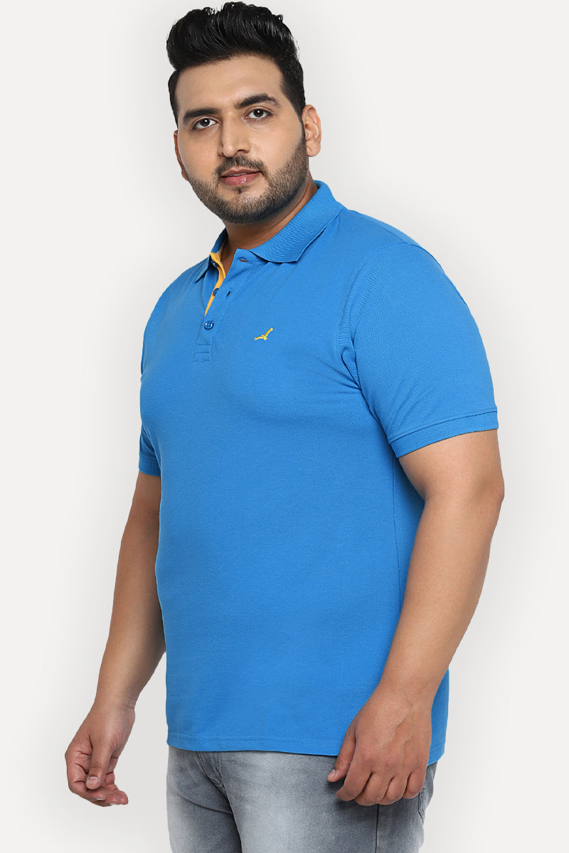 Plus size royal blue polo shirts sale