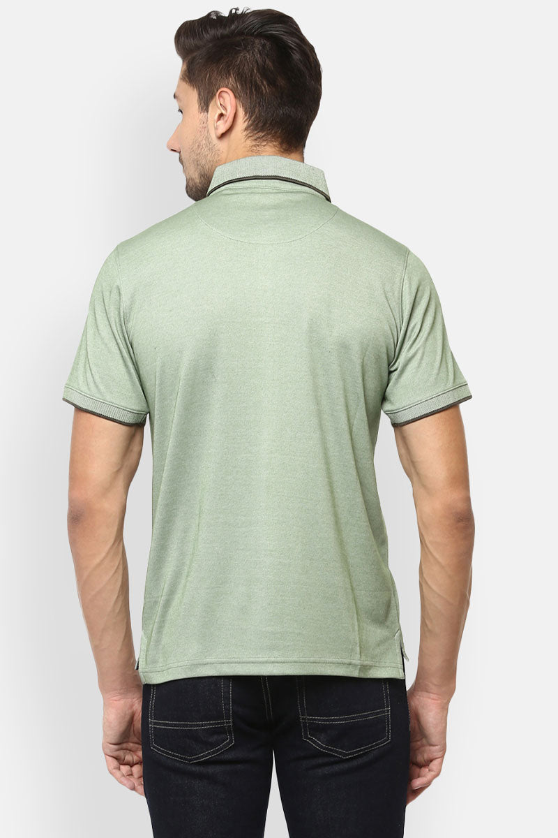 Men's Polo Collar T-Shirt - Pistachio