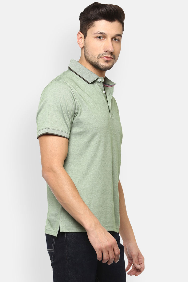 Men's Polo Collar T-Shirt - Pistachio