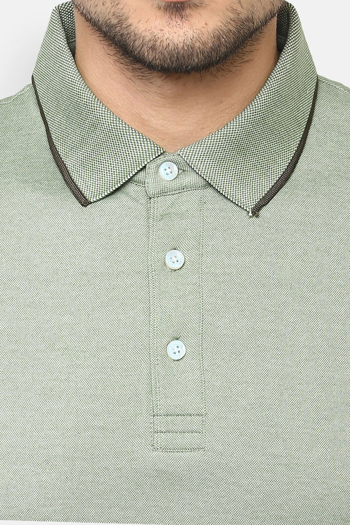 Men's Polo Collar T-Shirt - Pistachio