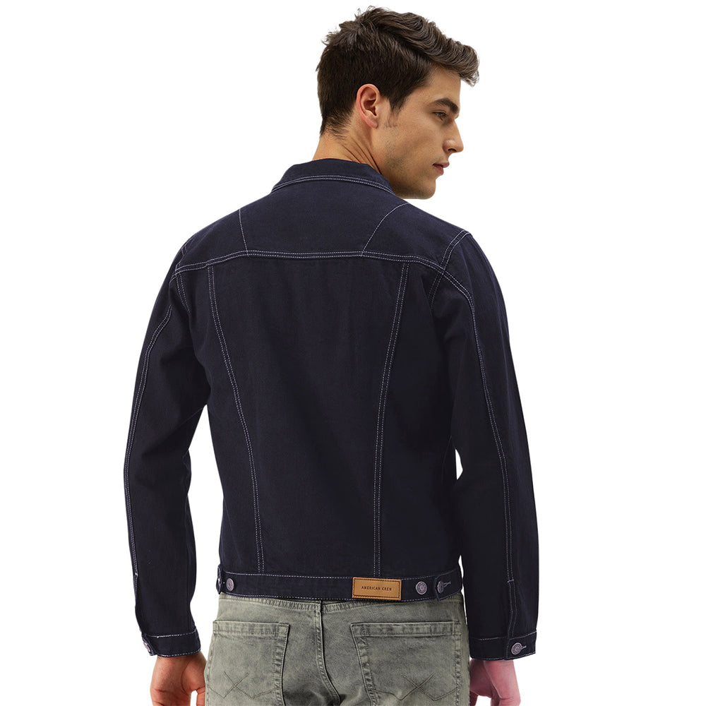 Buy Ewindy Denim Jackets Women Retro Collarless Long Sleeve Short Crop Jeans  Coat (S, Blue) at Amazon.in