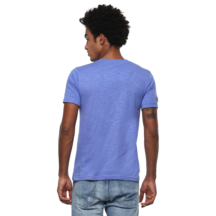 Cotton Men's V Neck T-Shirt - Blue (Clearance - No Exchange No Return)