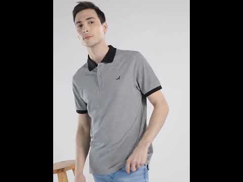 Men's Polo Half Sleeves T-Shirt - Grey Melange